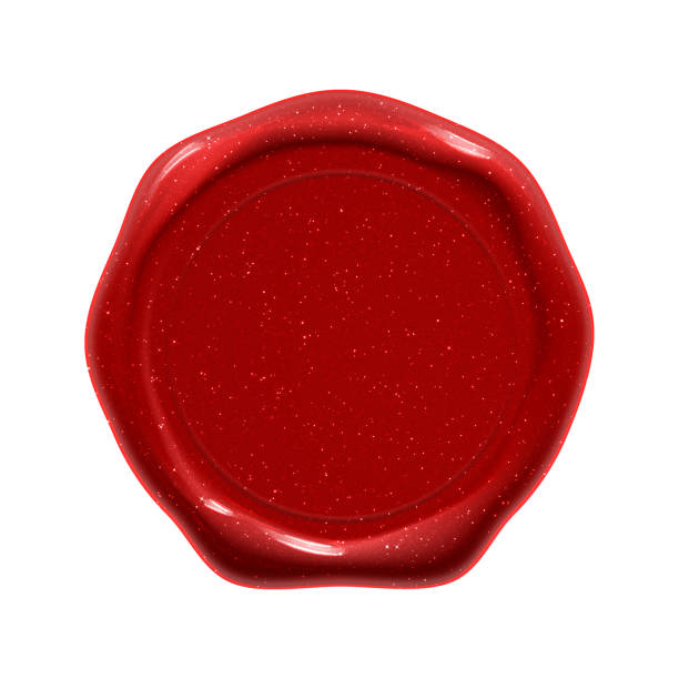 istock Wax seal stamp, red guarantee certificate and quality label 1294430090