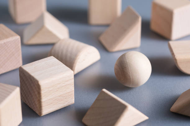 istock Sphere Ball in Geometry Wood Blocks 1294433438