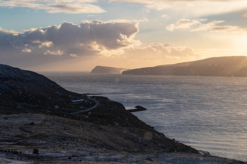 High cliffs and islands at Faroe Islands