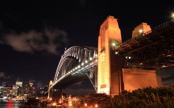 istock Sydney Harbour bridge at night 1294437570