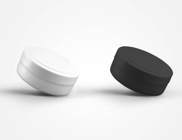 istock Plastic low packaging template for cream, round jar for design presentation, advertising in the beauty industry. 1294438806