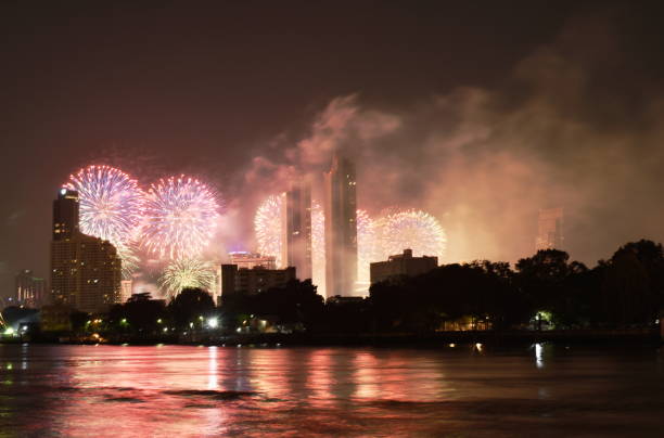 istock new year celebration fireworks on Cho Phraya river in Thailand 1294438924