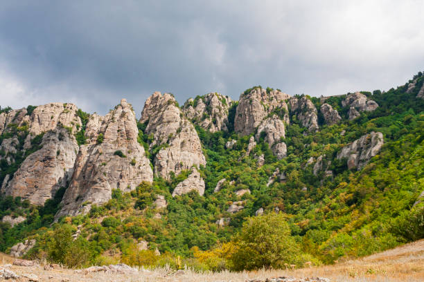 istock View on a green valley with mountain background 1294440035