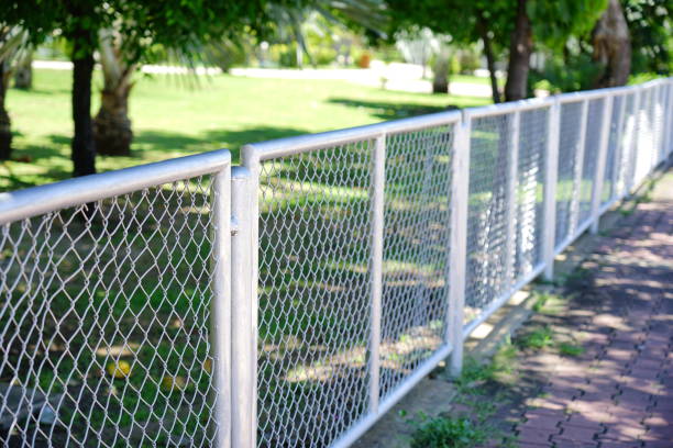 istock Grating wire industrial fence panels 1294443032