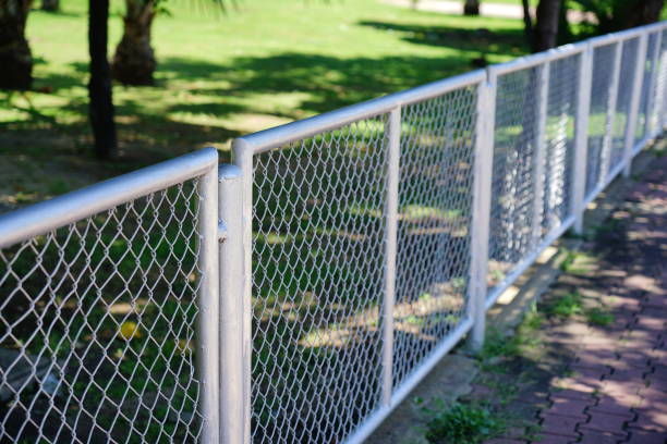 istock Grating wire industrial fence panels 1294443036