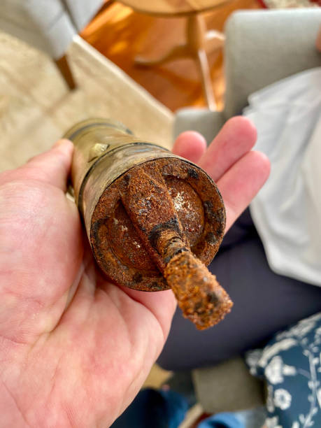istock Brass Rusted Spice Grinder with Rust Old School Vintage. 1294446743