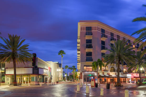 Ocean Drive by night. Miami Beach, Florida, USA
