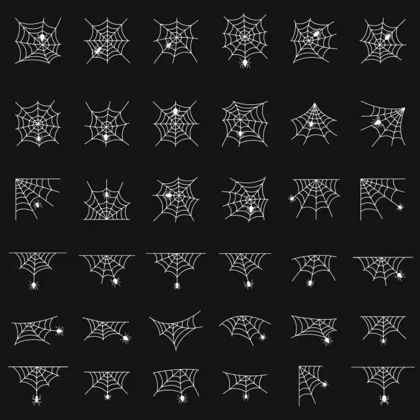 Vector illustration of Spider web vector set