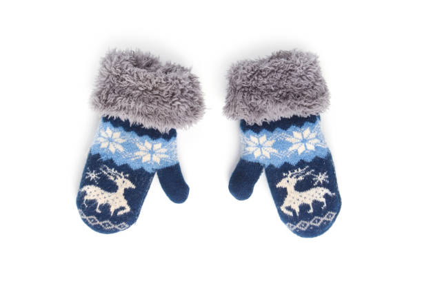 Children's winter knitted mittens