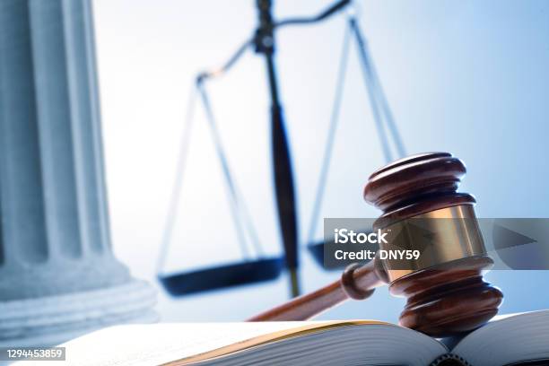 Gavel And Justice Scale Stock Photo - Download Image Now - Law, Legal System, Justice - Concept