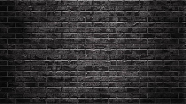 istock Brick wall, background, brick background for design, black, shabby 1294453918