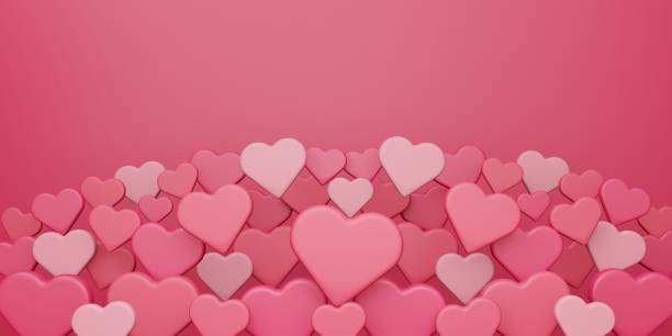 istock Valentines day, love concept, colorful 3d heart shape overlap background with copy space 1294457017