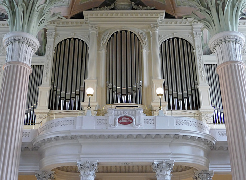 Organ of Saint Nicholas church in Leipzig, Germany.