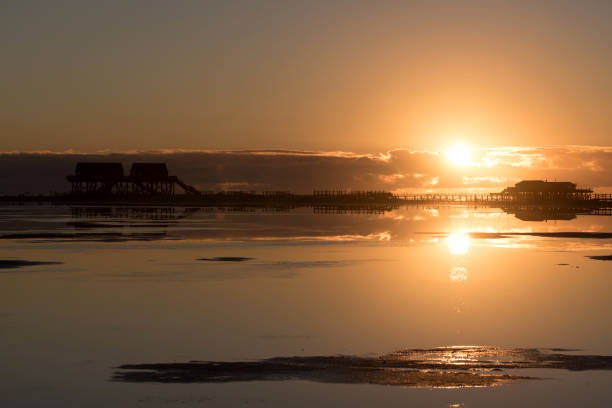 istock Sundown at the beach of Sankt Peter-Ording in Germany 1294458687