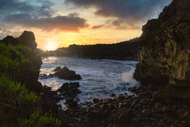 istock Ana Kai Tangata cave bay sunset 1294461753
