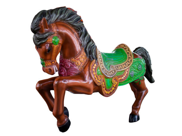 istock Merry go round or carousel horse isolated on white background 1294463832