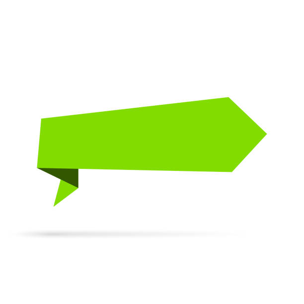 grünes banner - design element auf weißem hintergrund - banner origami ribbon green stock-grafiken, -clipart, -cartoons und -symbole