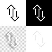 istock Up and down transfer arrows. Icon for design. Blank, white and black backgrounds - Line icon 1294466201
