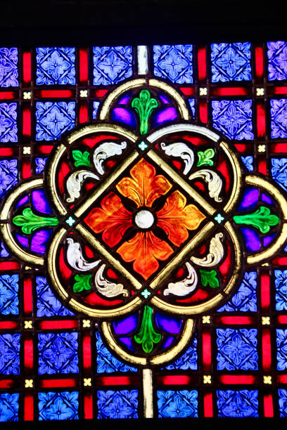 istock Colorful stained glass detail 1294466832