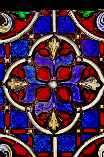 istock Colorful stained glass detail 1294466842