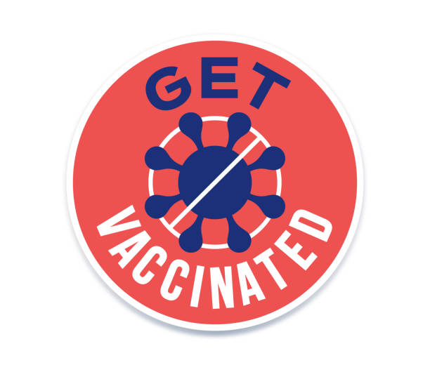 erhalten sie geimpftabzeichen symbol - swine flu stock-grafiken, -clipart, -cartoons und -symbole