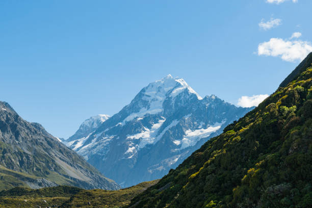 istock Sunrise sunshine strikes snow-capperd Mount Cook 1294477038