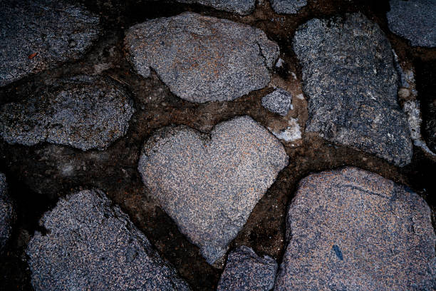 Heart shaped stone surrounded by other stones