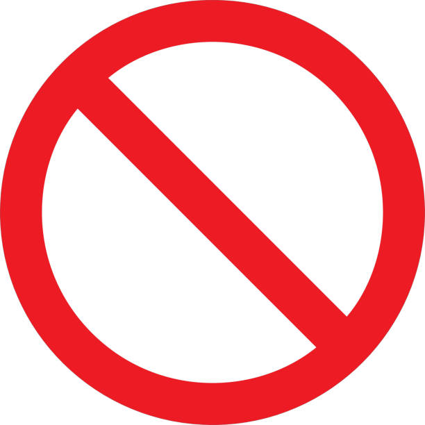 ikona wektora banów na białym tle - restricted area sign stock illustrations