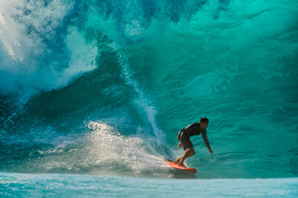 Maui, Hawaii - December 4, 2024:  Honolua Bay is a popular surfing spot in Maui, Hawaii.  HDR encoded