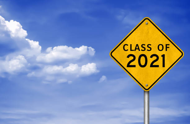 istock Class of 2021 - road sign message 1294486619