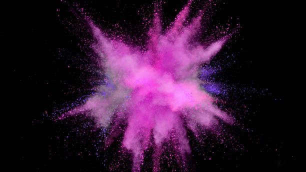 istock Launched colorful powder on black background 1294491032