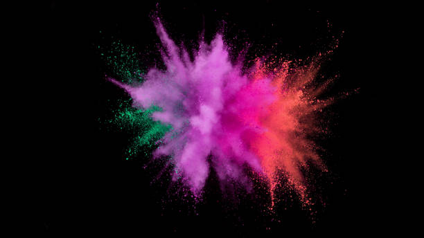 istock Launched colorful powder on black background 1294491037