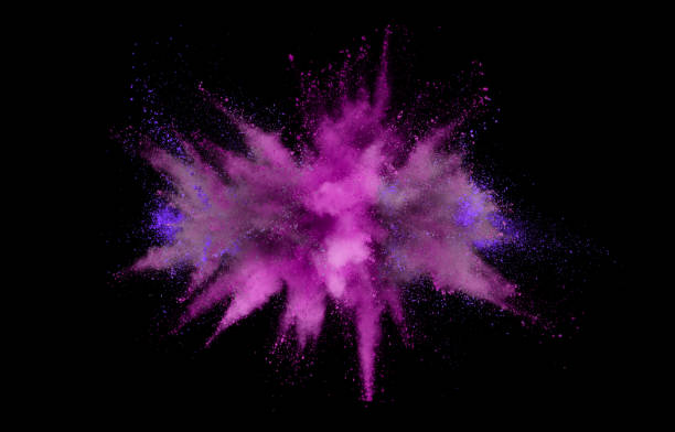 istock Launched colorful powder on black background 1294491043