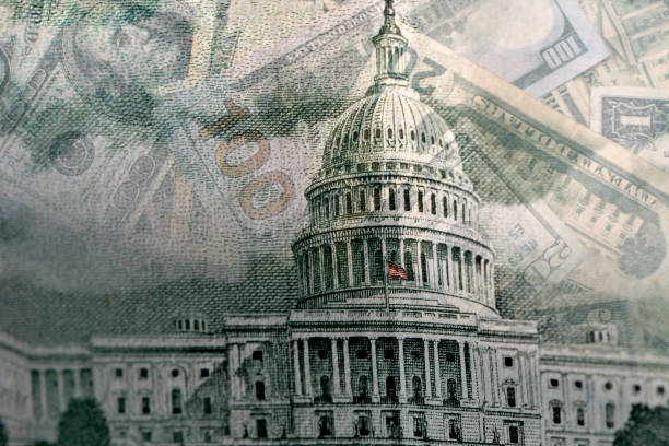 amerikanische politik und politik - geld - regierung stock-fotos und bilder