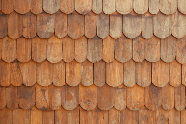 istock Wooden roof pattern background and texture 1294496391