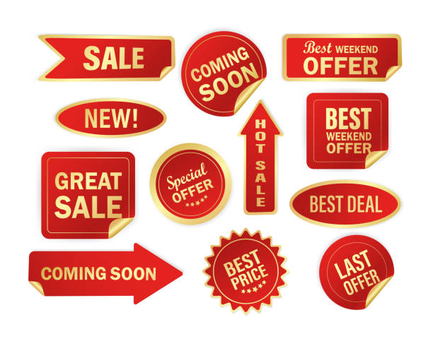 Modern red special sale, best and special offer and special discount stickers, great design for any purposes. Vector illustration. Modern red special sale, best and special offer and special discount stickers, great design for any purposes. Vector illustration corner tip stock illustrations