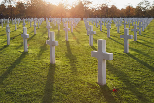 cemitério americano da normandia - iwo jima - fotografias e filmes do acervo