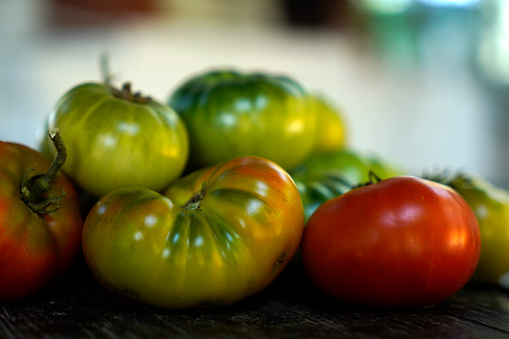 Organic tomatoes  background.