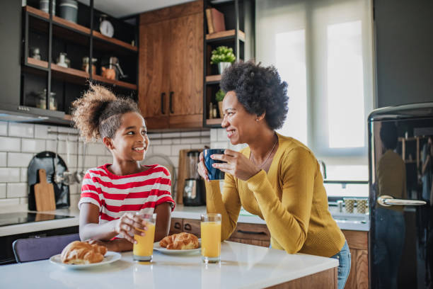 istock Mother and daughter having breakfast in the kitchen 1294505959