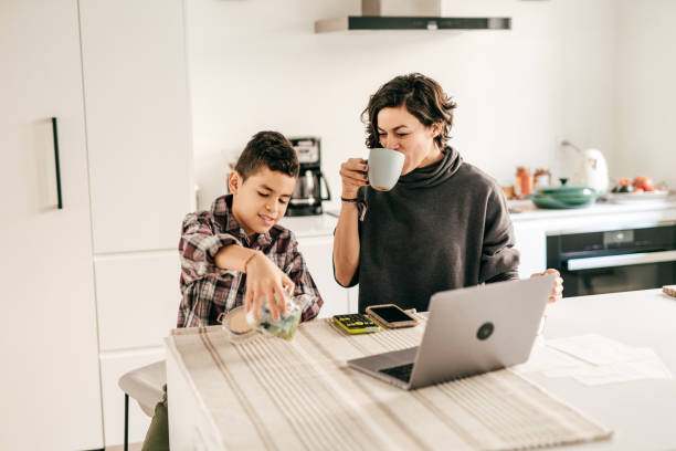 istock Weekend money spendings. Kid counting cash 1294509766
