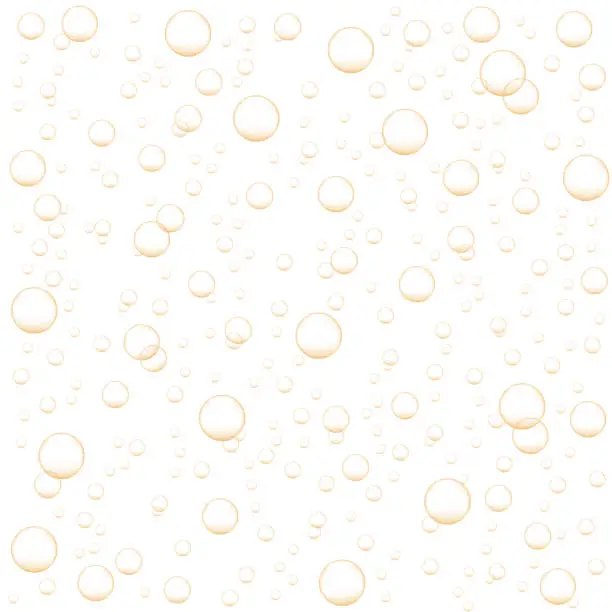 Vector illustration of Golden air bubbles of champagne