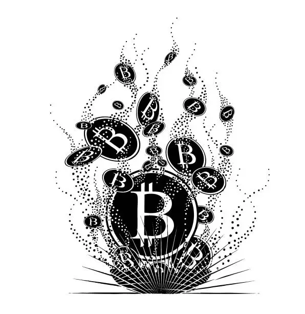 Vector illustration of Bitcoins