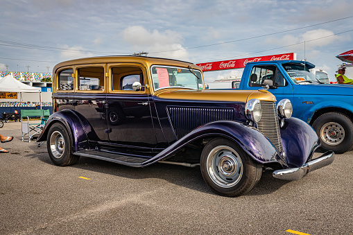 Daytona Beach, FL - November 29, 2020: 1933 DeSoto at a local car show.