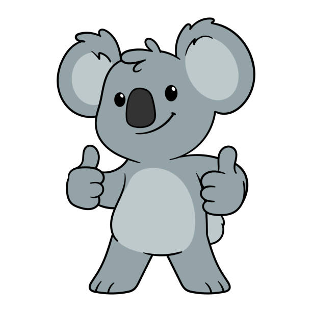 cartoon koala dając kciuki w górę ilustracja - koala stock illustrations