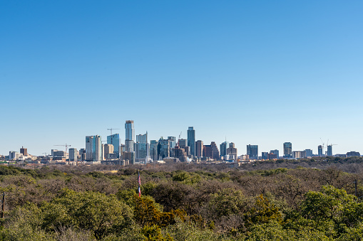 Landscape View of Downtown Austin With Trees in the Foreground