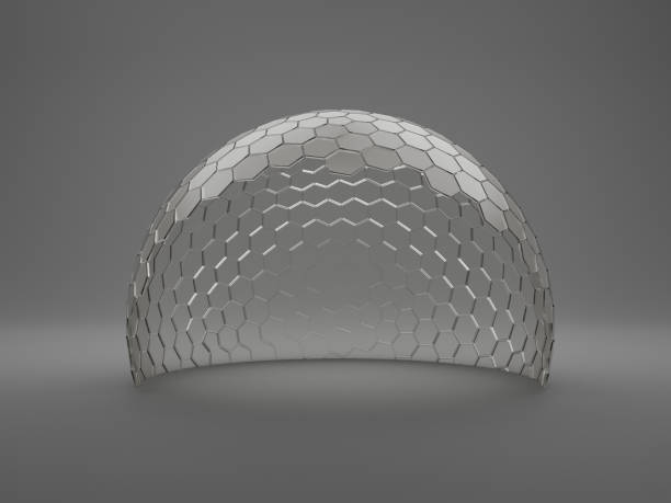 istock Mock-up transparent glass dome protection Concept or barrier 3d rendering. 1294541761