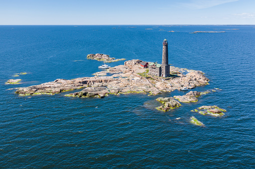 Vinga Lighthouse outside Gothenburg city in Sweden.