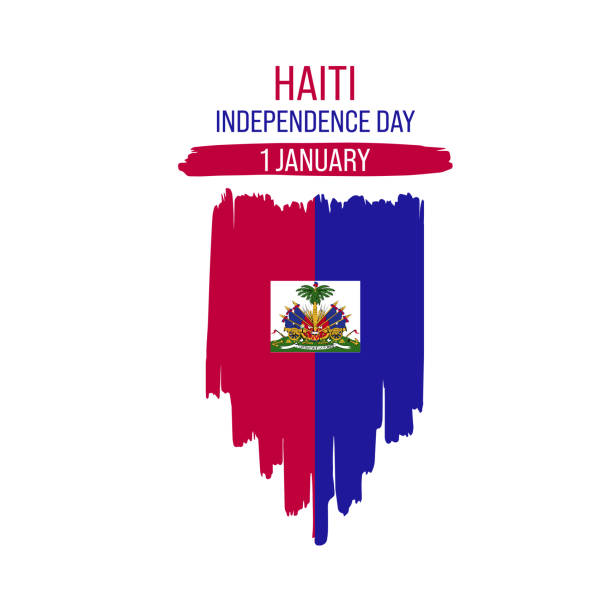 sieć - haiti flag republic of haiti flag of haiti stock illustrations