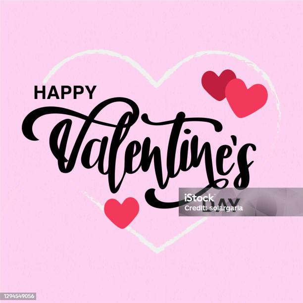 Happy Valentines Day Tekst Napis Kształt Serca - Stockowe grafiki wektorowe i więcej obrazów Walentynki - Walentynki, Szczęście, Kartka na walentynki