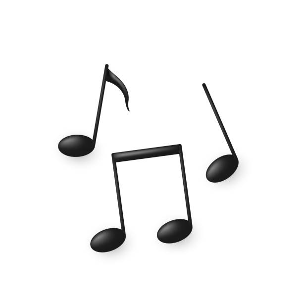 istock Black volume music note symbols or icons. Vector illustration isolated on white 1294550067